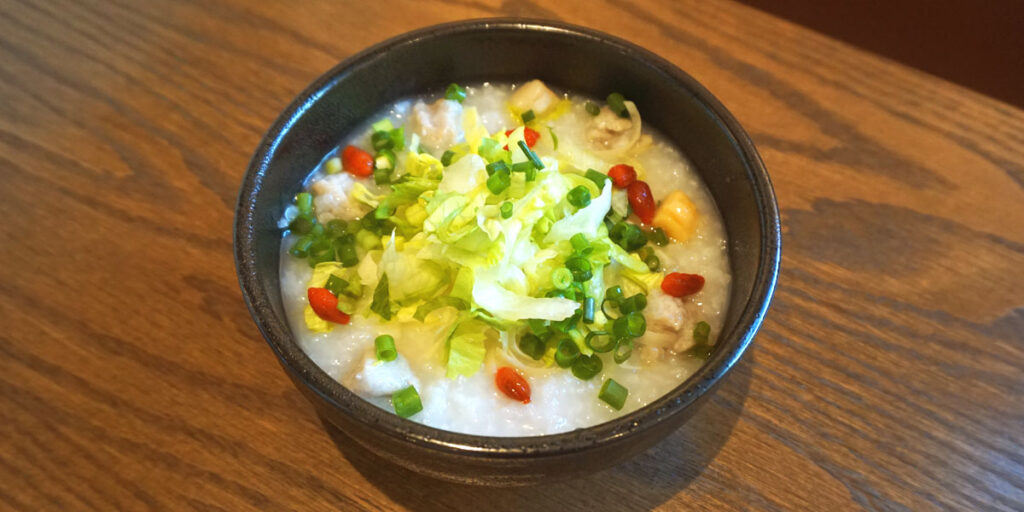 トビウオのつみれと貝柱の中華粥