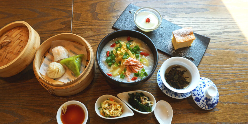 秋鮭と根菜の中華粥ランチセット