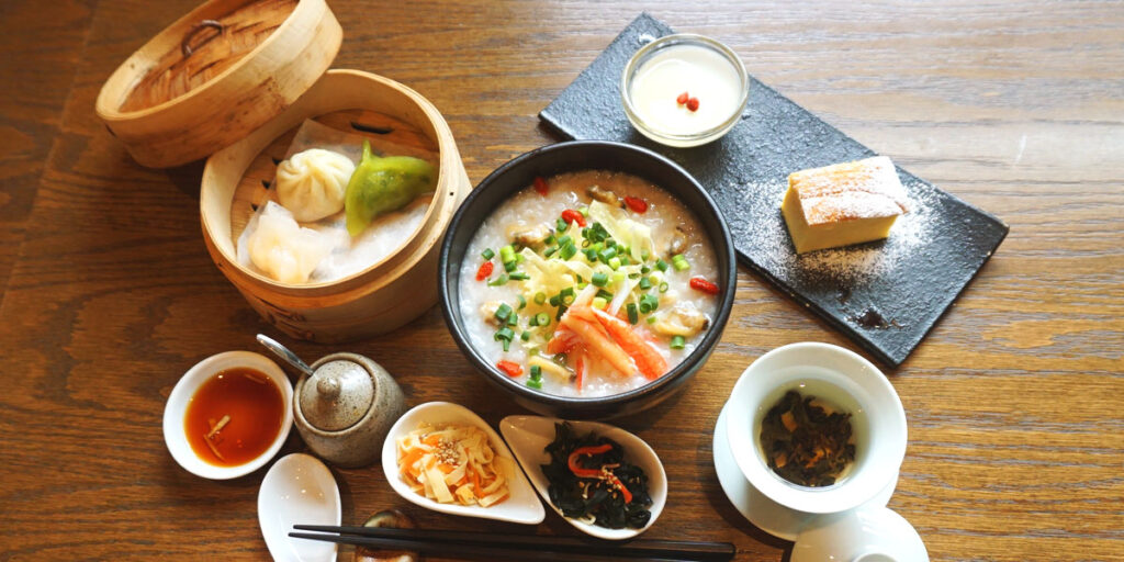 蟹とアサリの中華粥ランチセット